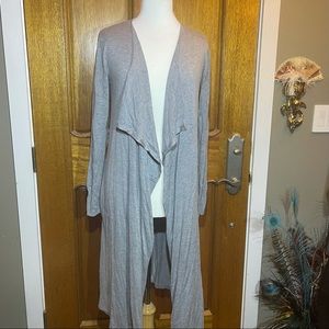 NEW X-Long Heather Grey Open Front Sweater w/tags